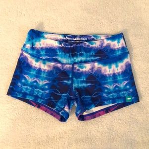 WodBottom | Tie-Dye Blue Waves Spandex Bootie Shorts